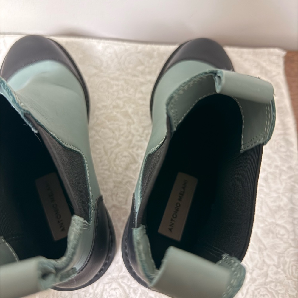 Antonio Melani Dalton Gore Detailed Weather Resistant Leather Lug Sole Booties 6 - Picture 6 of 8